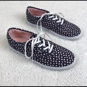 Navy Pink Polka Dot Vans Size 6